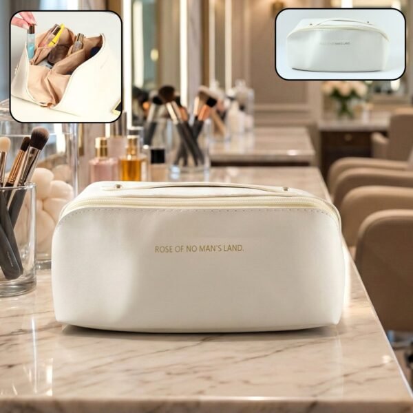 01_1be90e0c-128c-4ab8-8b57-9f3f437fed96.jpg Travel Makeup & Toiletry Organizer Pouch with Zipper & Handle (1 Pc / Mix Color)