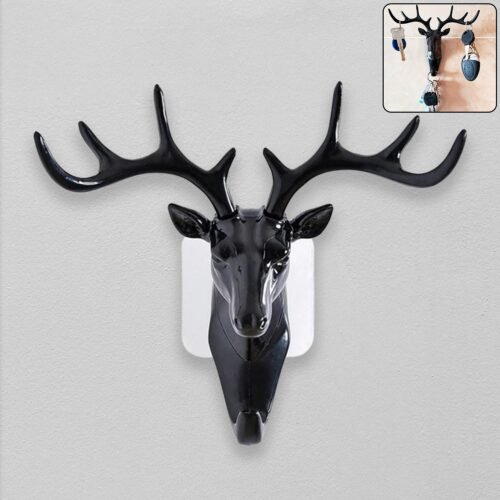 01_1ddb5e75-8d5f-4978-a2cb-aa1f7205dd1f.jpg Deer Head Self Adhesive Wall Door Hook Hanger