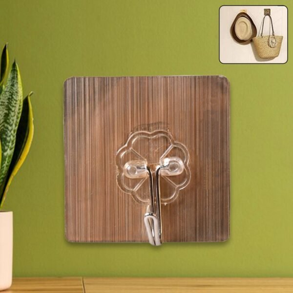 Adhesive Heavy-Duty Hooks for Kitchen and Bathroom (1 Pc / 6×6 Cm)