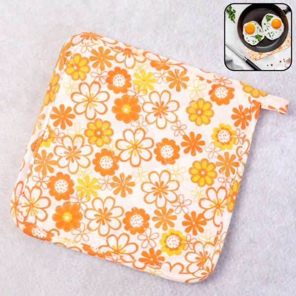 Kitchen Heat Resistant Quilted Pot Holder & Oven Mitt Pad (1 Pc / 16x16 Cm)