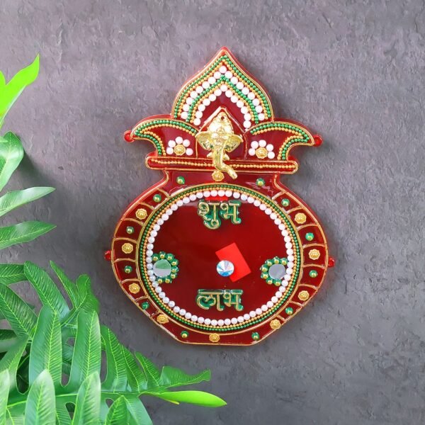 01_229726ec-be0a-49bb-a7d4-110f9ab158e5.jpg Decorative Kalash Wall Hanging with Shubh Labh (1 Pc)