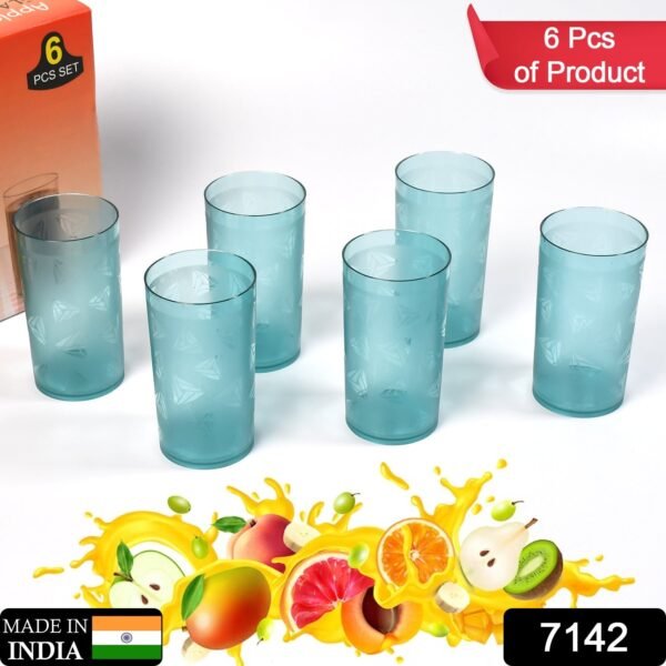 01_2316a7c9-76ae-4d0a-ae6e-028b1f13c33a.jpg Set of 6 Unbreakable Transparent Plastic Water Glasses (300ml)