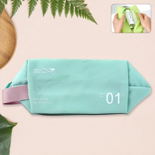Waterproof Travel Toiletry Wash Bag /  Pouch with Zipper Side Handle - (1 Pc)