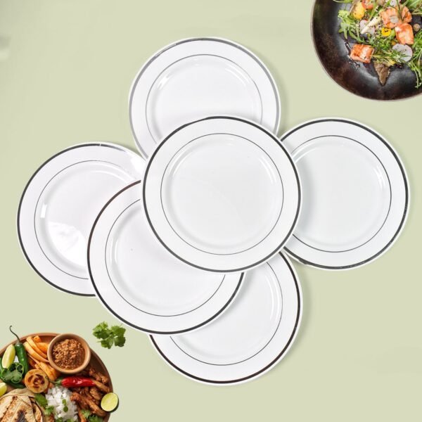 01_2987b6a4-d5a7-4aa3-bbd3-9336a6013584.jpg Round Plastic Dinner Plates Wedding Birthday Party Tableware Supplies (6 Pcs Set)