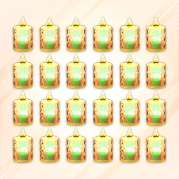 24 Pc Flameless and Smokeless Decorative Melting Candles LED Tea Light Candle Flickering Electronic Candle, Diwali