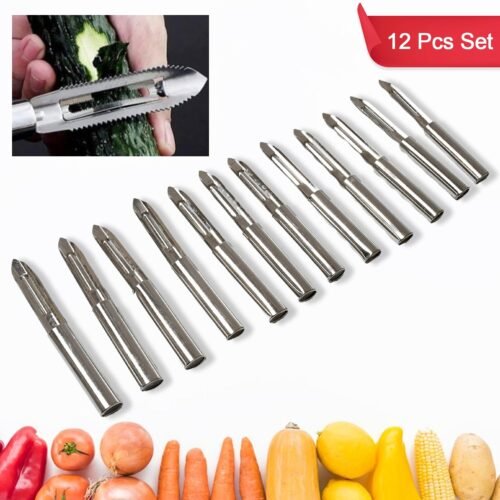 Stainless Steel Peeler Set – Multi-Purpose Handle for Peeling & Shredding(12 Pc)