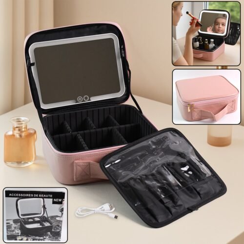 01_2afb7e99-ac98-4f6e-814b-8b6243c8f137.jpg Premium LED Light Makeup Organizer Box (1 Pc / Mix Color)