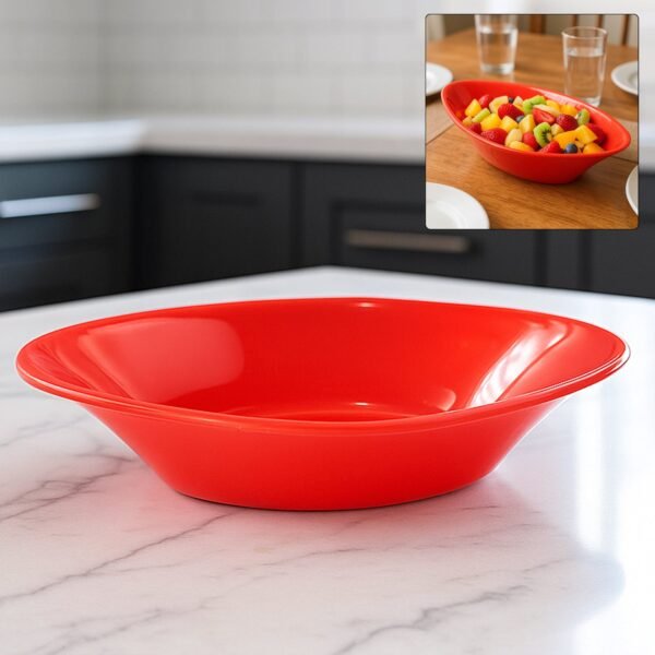 01_2b33f67e-d048-4a38-ab95-a8fbdb0d58b5.jpg Plastic Marin Serving Bowl – Elegant Oval Deep Bowl (1 Pc / Red)