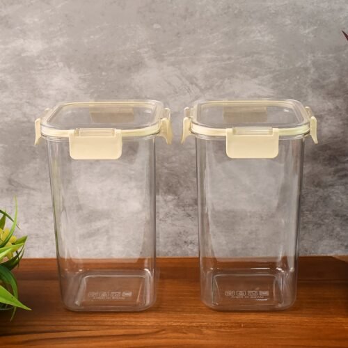 Apex Press N’ Lock Airtight Kitchen Storage Container Set (2Pc/1400ml) Approx