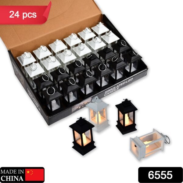 Classic Style Lantern With Artificial Rustic Battery-Operated Flameless Candle Light For Home Decoration (Pack of 24)