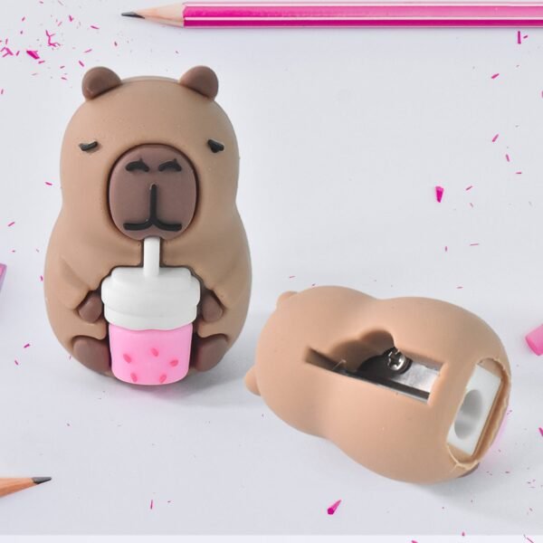 Cartoon Shape Pencil Sharpener with Built-In Eraser (1 Pc)