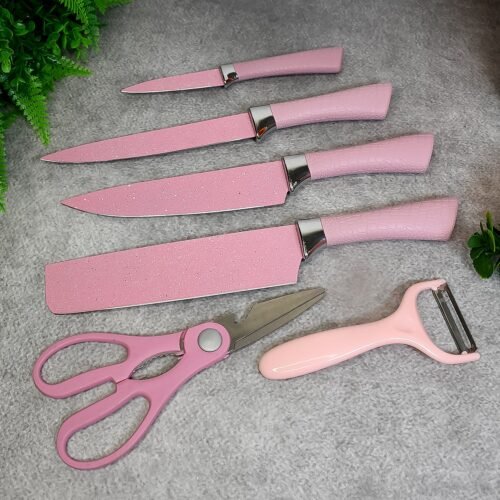 Stainless Steel Non Stick Ceramic Coating 6 Pcs Chef Kitchen Knife Set