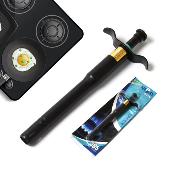 01_3161ab08-bf9d-46ff-8792-62dacb3186fb.jpg Stainless Steel Black Gas Lighter for Gas Stove, Long Lasting (1 Pc)