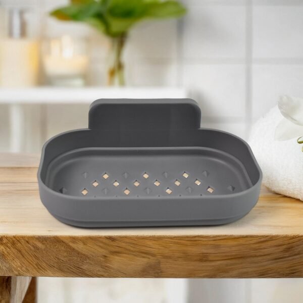 Plastic Soap Dish Holder Bathroom Shower Wall Mounted Self Adhesive ,Sabudani (1 Pc)