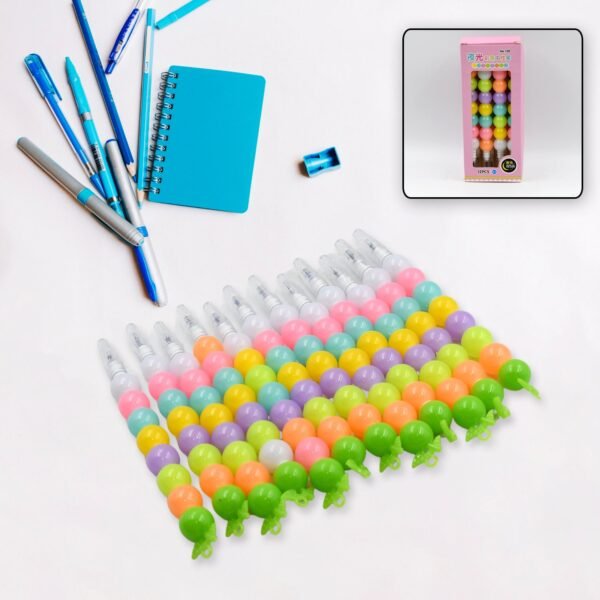 Pearls Pen Set – Multicolor Non-Sharpening Moti Gel Pens for Kids (12 Pc Set)