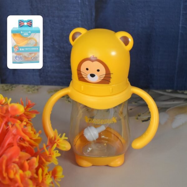 01_35bd8fad-4ee3-4137-aefb-b191656e233f.jpg Baby Feeding Bottle with Handles & Straw (Mix Design, Size & Color / 1 Pc)