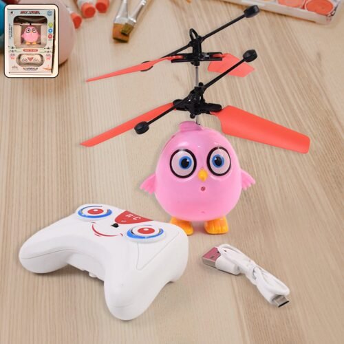 Electroplay Flying Bird RC Toy with LED & Remote Control – Pink Owl Design (1 Set)