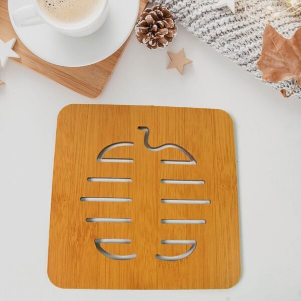 01_374ddf11-25ed-4817-bc0d-8638079bec03.jpg Square Bamboo Wood Table Place mat Hot Pot Cup Mat Tea Coaster(14×14 Cm / 1 Pc)