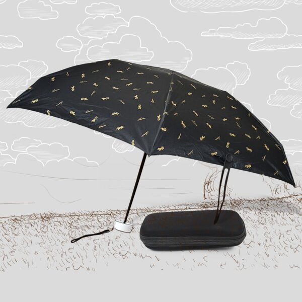 3-Fold Cute Umbrella – Sun & Rain Protection, UV Shield (1 Pc / With Zip Case)