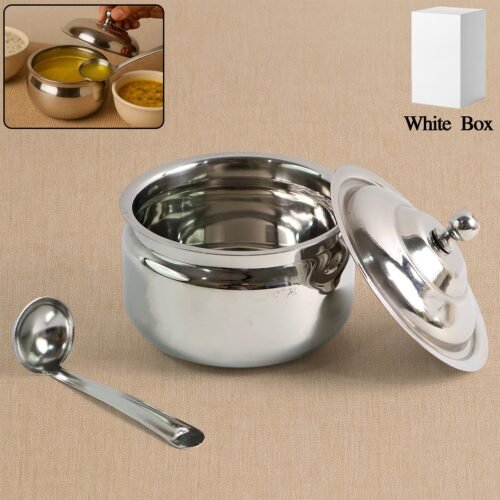01_3ead856c-a011-44bd-a8a9-27bfa9047b3d.jpg Premium Stainless Steel Ghee Pot (1 Set)