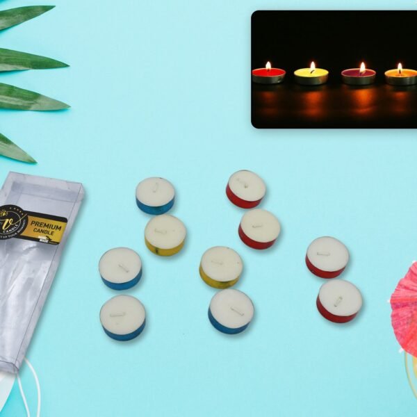 Decorative Color Candle Light for Gifts  Birthday Anniversary Diwali 10 Pc Set