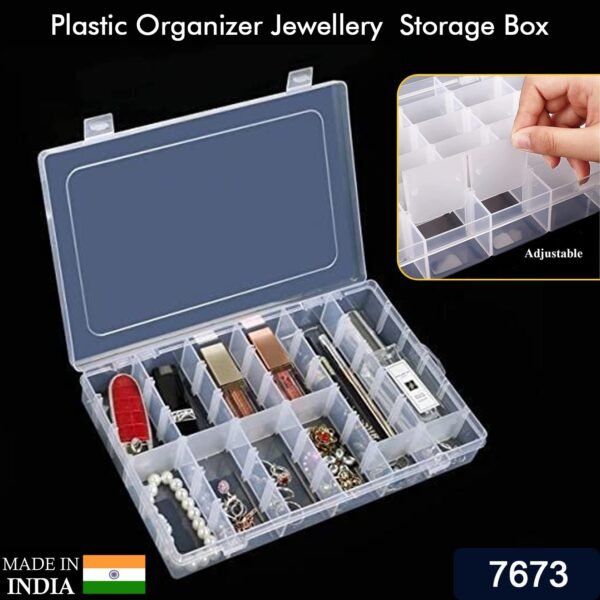 01_3f95c4f2-4fd4-4f37-aa2f-c6b0286957df.jpg 36 Grids Clear Plastic Organizer Box with Dividers Jewellery Storage Box 1 Pc
