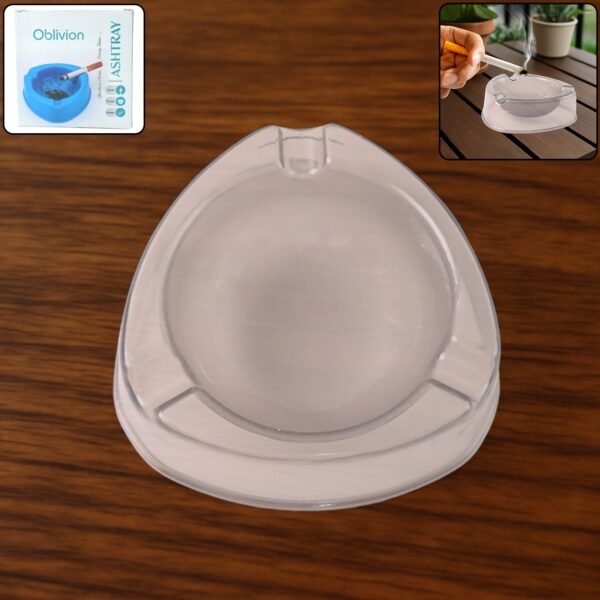 01_430a4432-c0c2-4a8b-8667-00af19ce62c6.jpg Oblivion Transparent White Ashtray with Cigarette Holder Grooves (1 Pc)