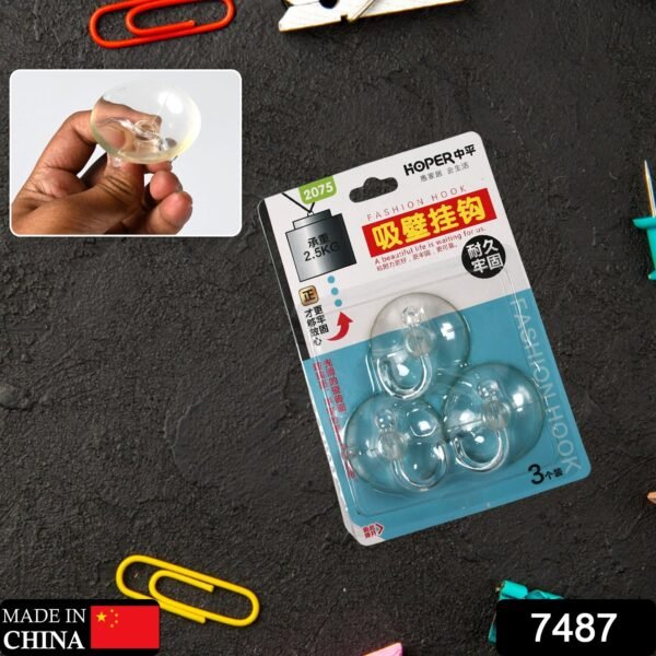 Transparent Rubber Vacuum Hangers for Bathroom, Kitchen, and Wall