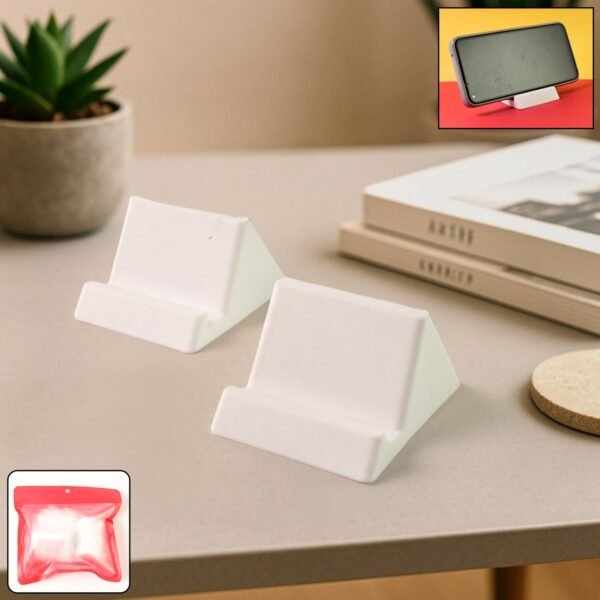 Compact Plastic Mobile Phone Holder Stand (2 Pc & Mix Color)