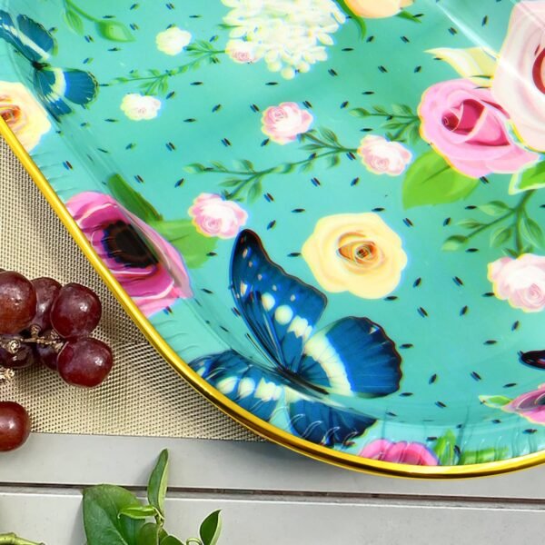 01_48d929cf-ccf0-4a7d-984e-6d8643bc81b4.jpg Big Plastic Flower Printed Design Serving Tray (1 Pc / 35 x 24 CM / Mix Color)