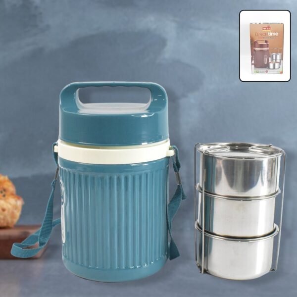 01_48f4734c-d251-42bc-bbbb-3f3ee1f88841.jpg Stackable Insulated Tiffin with Handle (1 Pc): Leakproof, Hot Food Container
