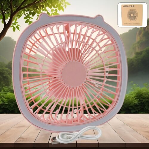 01_4b1ded17-da69-40a9-8db8-a3fbef531caa.jpg USB PORTABLE MINI DESK FAN WITH LIGHT & COLOR BOX (1 PC / Mix Color)