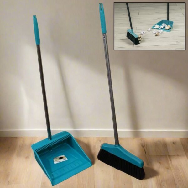 Long Handle Dustpan and Brush 2 Piece Set for Sweeping Cleaning Home Office, Supdi