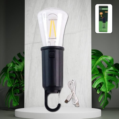 01_54969bf5-6ce9-4030-83c7-0b7381995e77.jpg Solar & USB Rechargeable LED Hanging Camping Bulb Lantern Light (1 Pc)