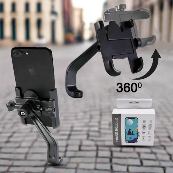 Full Metal Body Bike & Scooty 360 Degree Rotating Mobile Holder Stand (1 Pc)