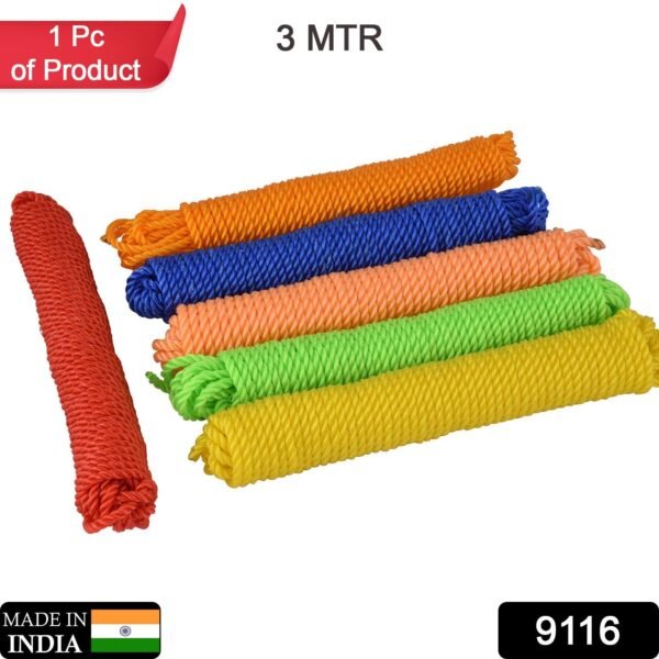 3m Heavy-Duty Laundry Drying Rope (1 Pc, Mixed Colors)