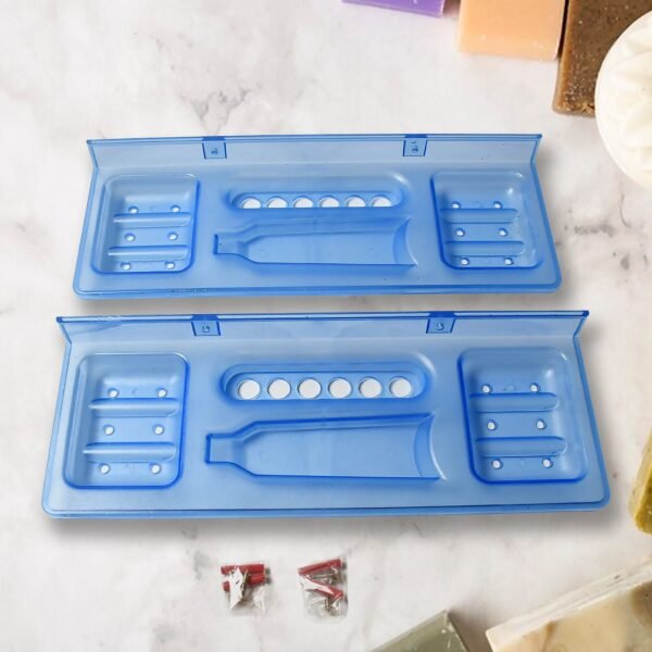 Pure Source India 4-in-1 Glass Soap Dish with Stand – Stylish Bathroom Ware