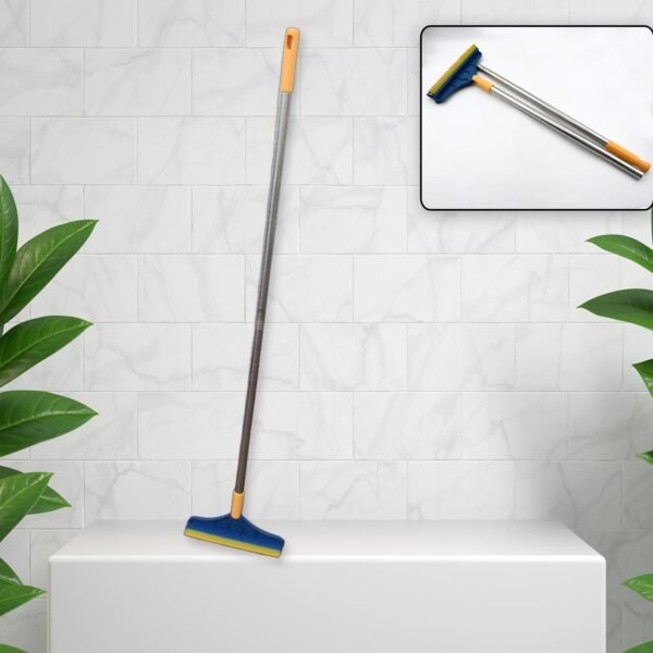 2 in 1 Cleaning Brush & Wiper , Long Handle Floor Brush