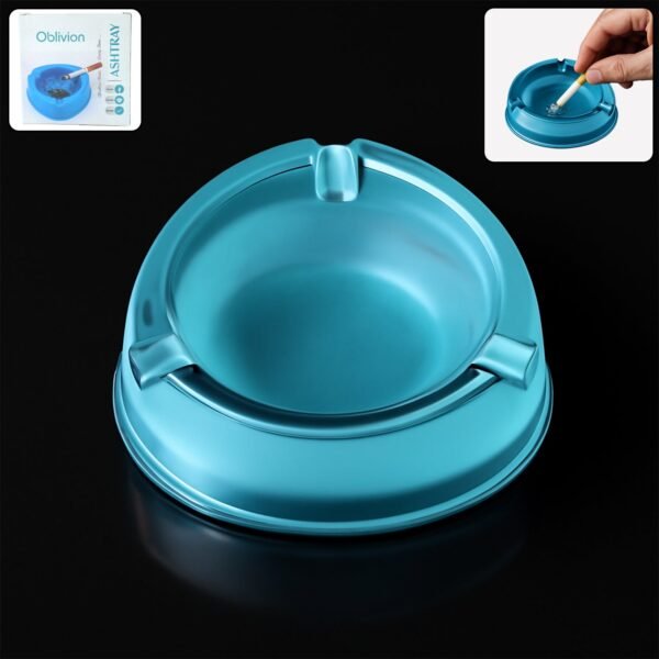 Heavy-Duty Transparent Plastic Ashtray with Triple Rest Slots (1 Pc)