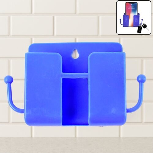 01_60814030-29d0-4cab-8952-5f5d3567efe8.jpg 1 Pc Blue Wall mount Mobile Stand With Hook