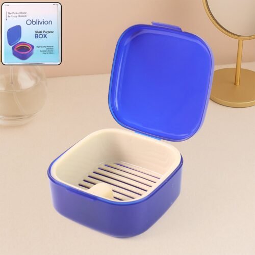 01_60ddf238-8b42-4e58-bc46-b51f6c1b51ee.jpg Blue Oblivion Multi-Purpose Storage Box with Lid, DENTURE CASE (1 Pc)