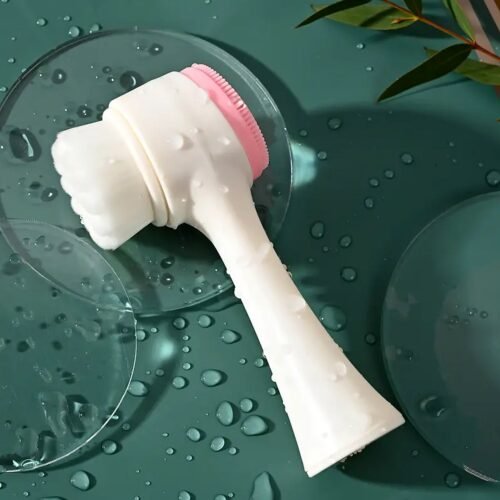 01_61fe3e2f-f4f6-4ba4-8f67-c868b2993475.jpg 2 in 1 Facial Brush Cleansing Face Scrubber for Sensitive, Delicate, Dry Skin (1 Pc)
