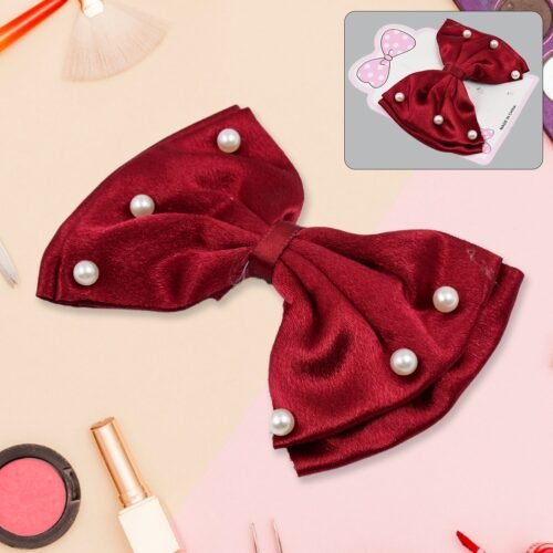 Hair Bow Knot Clip Suitable For Girls (1 Pc / Multicolour), Hair accessories