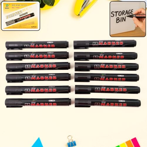01_679093da-391d-4822-ae8f-ff704dac774f.jpg Premium Permanent Black Marker Pen Set (12 Pcs Set)
