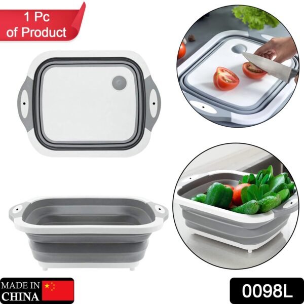 01_6b8c0509-df96-462d-8ef5-8039ed53a5f3.jpg COLLAPSIBLE CUTTING BOARD WITH DISH TUB BASKET For Kitchen Use ( 1 Pcs )