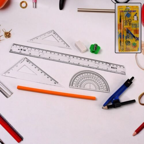 9 in 1 Stationery Set for School Student Office, Draft Rulers