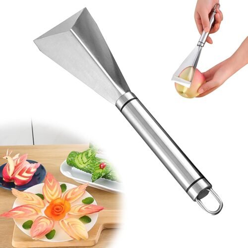 01_701a45ad-bd3a-42a0-9994-00c73730b3bd.jpg Stainless Steel Fruit Carving Knife - V Shape Channel Knife Tool (1 Pc)