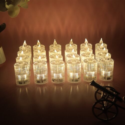 Set of 24 Smokeless LED Flameless Decorative Candles