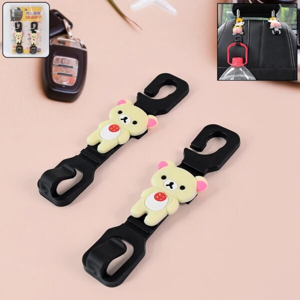 Multi-Purpose Car Seat Headrest Hooks (Mix Design / 2 Pc Set)