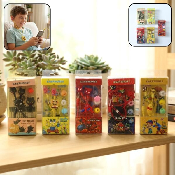 Kids Cartoon-Themed Wired Earphones (1 Pc)